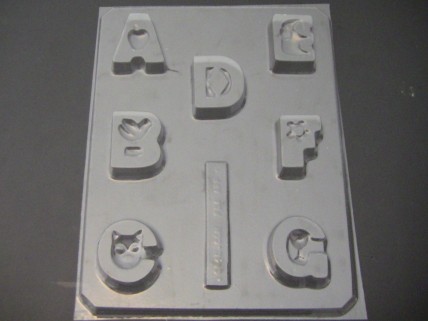 8016 Letters A-G Blocks Chocolate Candy Mold
